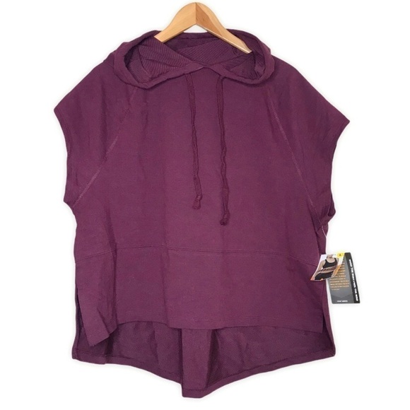 AVIA Metropolis Burgundy Workout Cropped Hoodie - Picture 1 of 8